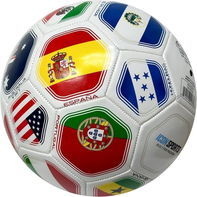 Tripact Inc كرة قدم تدريبية خارجية علم العالم لكأس العالم 2026 - الحجم 5 - أبيض - Image 2